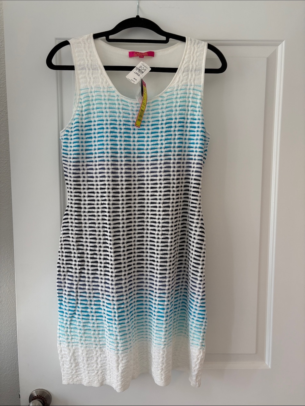 NWT Catherine Malandrino Carla Ombre Blue & White Knit Dress Size Large